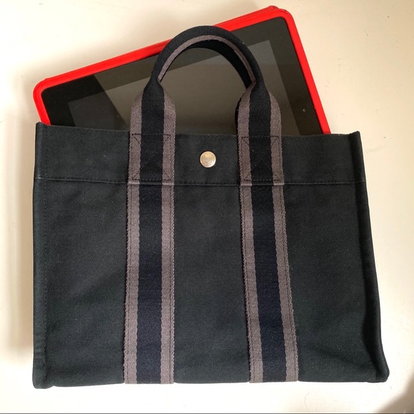 SOLD Hermes Tote Canvas Fourre Tout PM Purse Bag - Picture 8 of 8